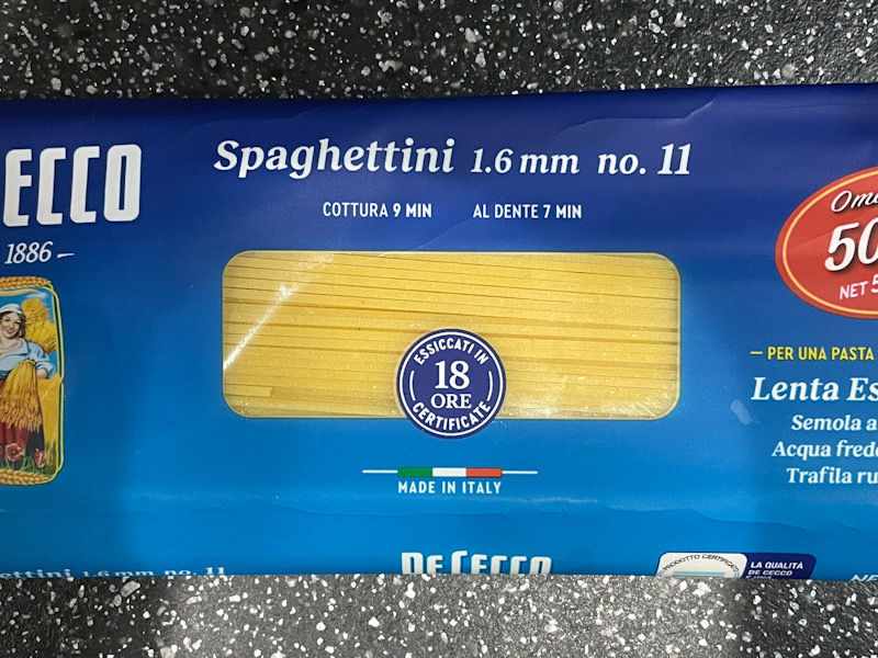ディ・チェコのパスタ　スパゲッティーニ　No.11